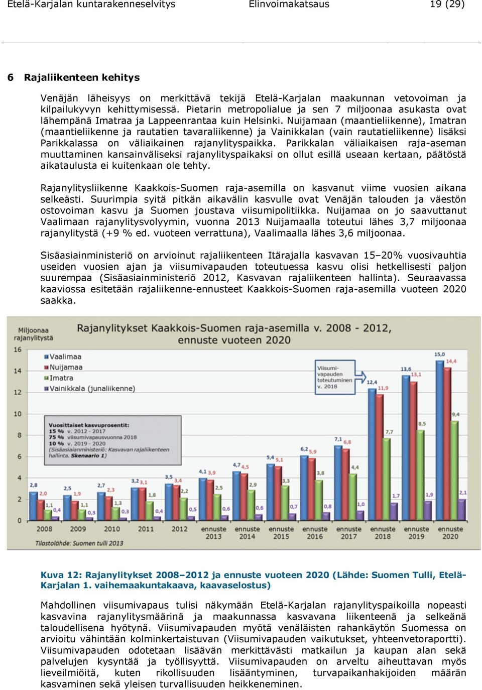 Nuijamaan (maantieliikenne), Imatran (maantieliikenne ja rautatien tavaraliikenne) ja Vainikkalan (vain rautatieliikenne) lisäksi Parikkalassa on väliaikainen rajanylityspaikka.