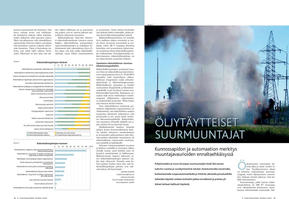 Tämä ei kuitenkaan tarkoita, että nämä riskit tulisivat häviämään. Pikemmin on kyse siitä, että näi- Kuva 4. Kuva 5.