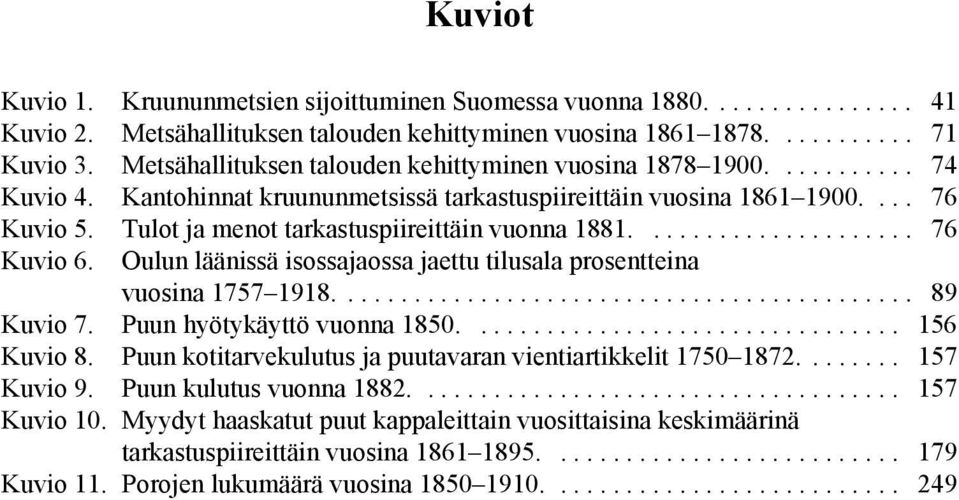 Tulot ja menot tarkastuspiireittäin vuonna 1881..................... 76 Kuvio 6. Oulun läänissä isossajaossa jaettu tilusala prosentteina vuosina 1757 1918............................................ 89 Kuvio 7.