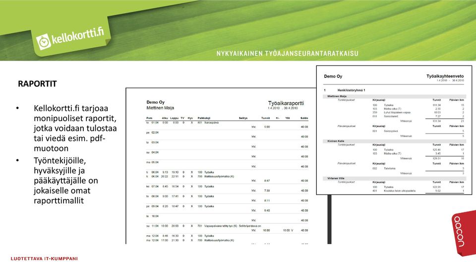 voidaan tulostaa tai viedä esim.