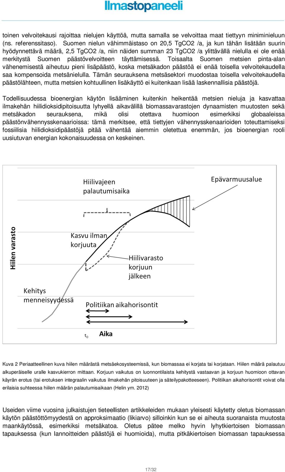 päästövelvoitteen täyttämisessä. Toisaalta Suomen metsien pinta-alan vähenemisestä aiheutuu pieni lisäpäästö, koska metsäkadon päästöä ei enää toisella velvoitekaudella saa kompensoida metsänielulla.