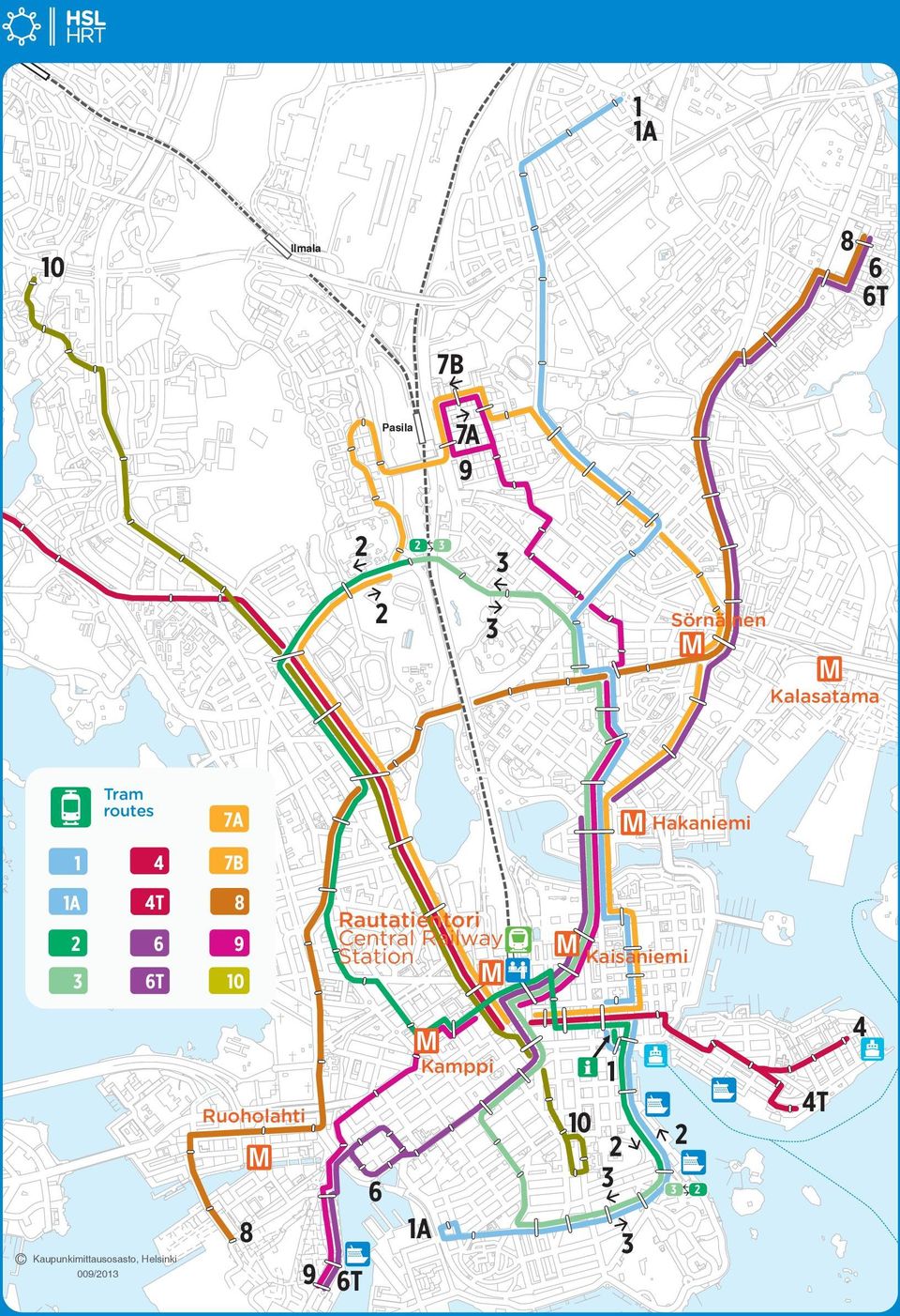 1 1A 4 2 3 3 9 9 2 2 3 3 8 6 6T 3 2 2 3 Kalasatama 6T Sörnäinen