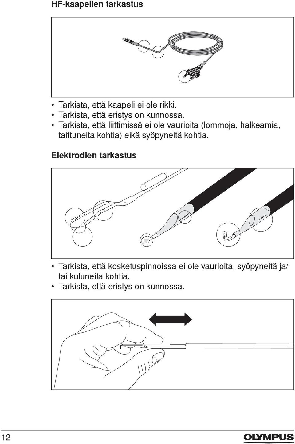 Tarkista, että liittimissä ei ole vaurioita (lommoja, halkeamia, taittuneita kohtia)