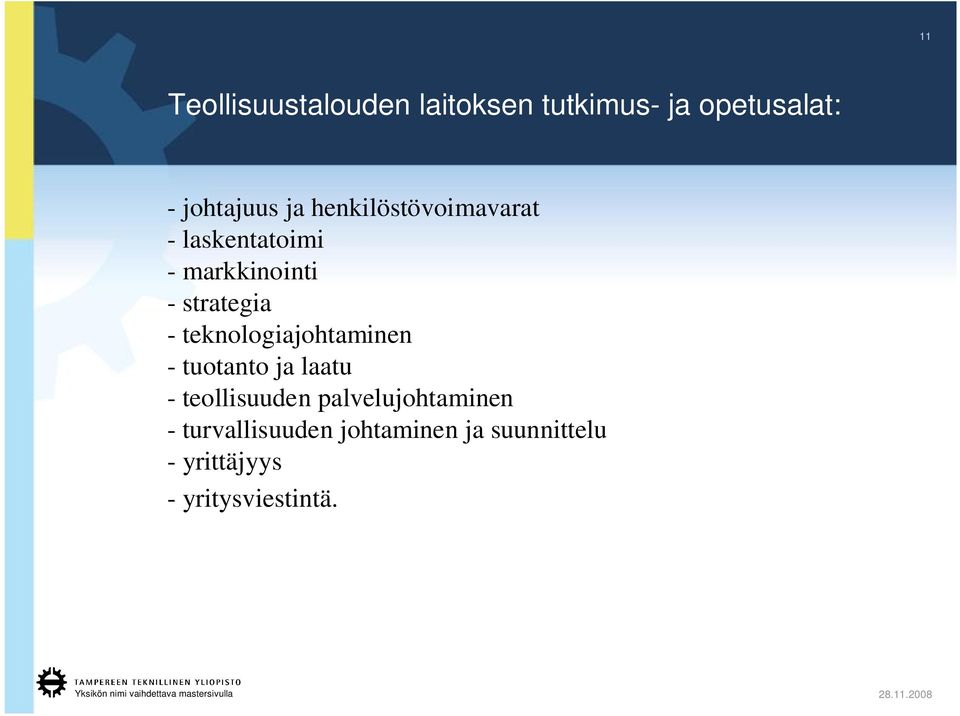 teknologiajohtaminen - tuotanto ja laatu - teollisuuden