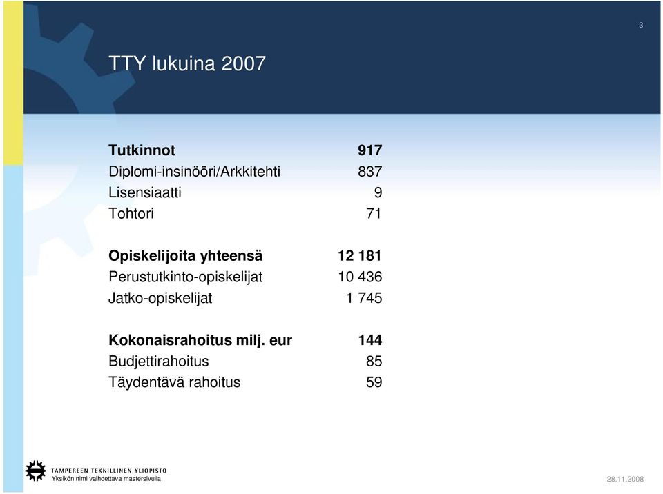 Perustutkinto-opiskelijat 10 436 Jatko-opiskelijat 1 745