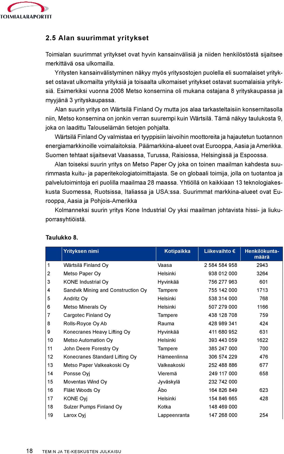 Esimerkiksi vuonna 2008 Metso konsernina oli mukana ostajana 8 yrityskaupassa ja myyjänä 3 yrityskaupassa.