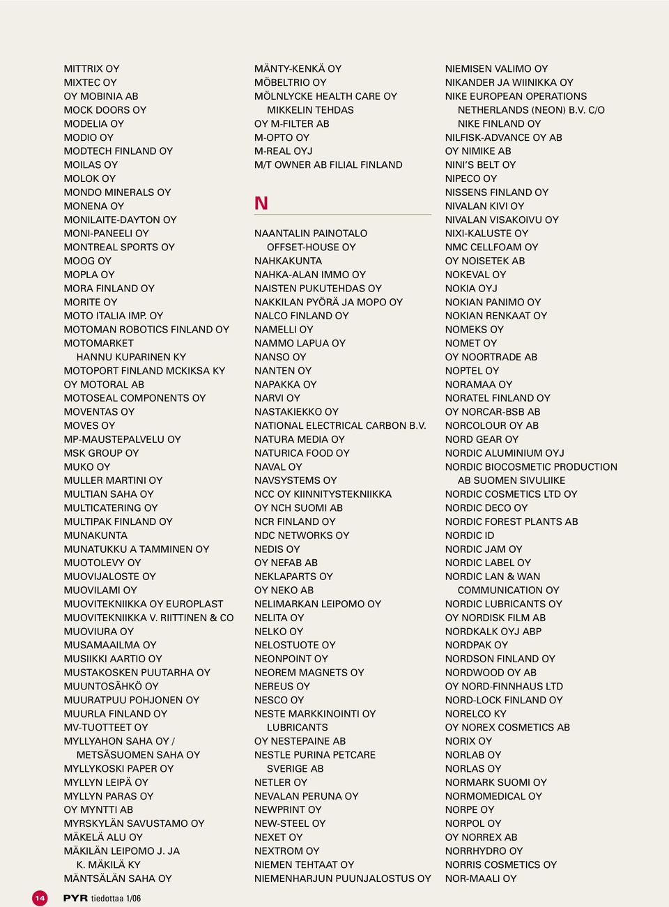 OY MOTOMAN ROBOTICS FINLAND OY MOTOMARKET HANNU KUPARINEN KY MOTOPORT FINLAND MCKIKSA KY OY MOTORAL AB MOTOSEAL COMPONENTS OY MOVENTAS OY MOVES OY MP-MAUSTEPALVELU OY MSK GROUP OY MUKO OY MULLER