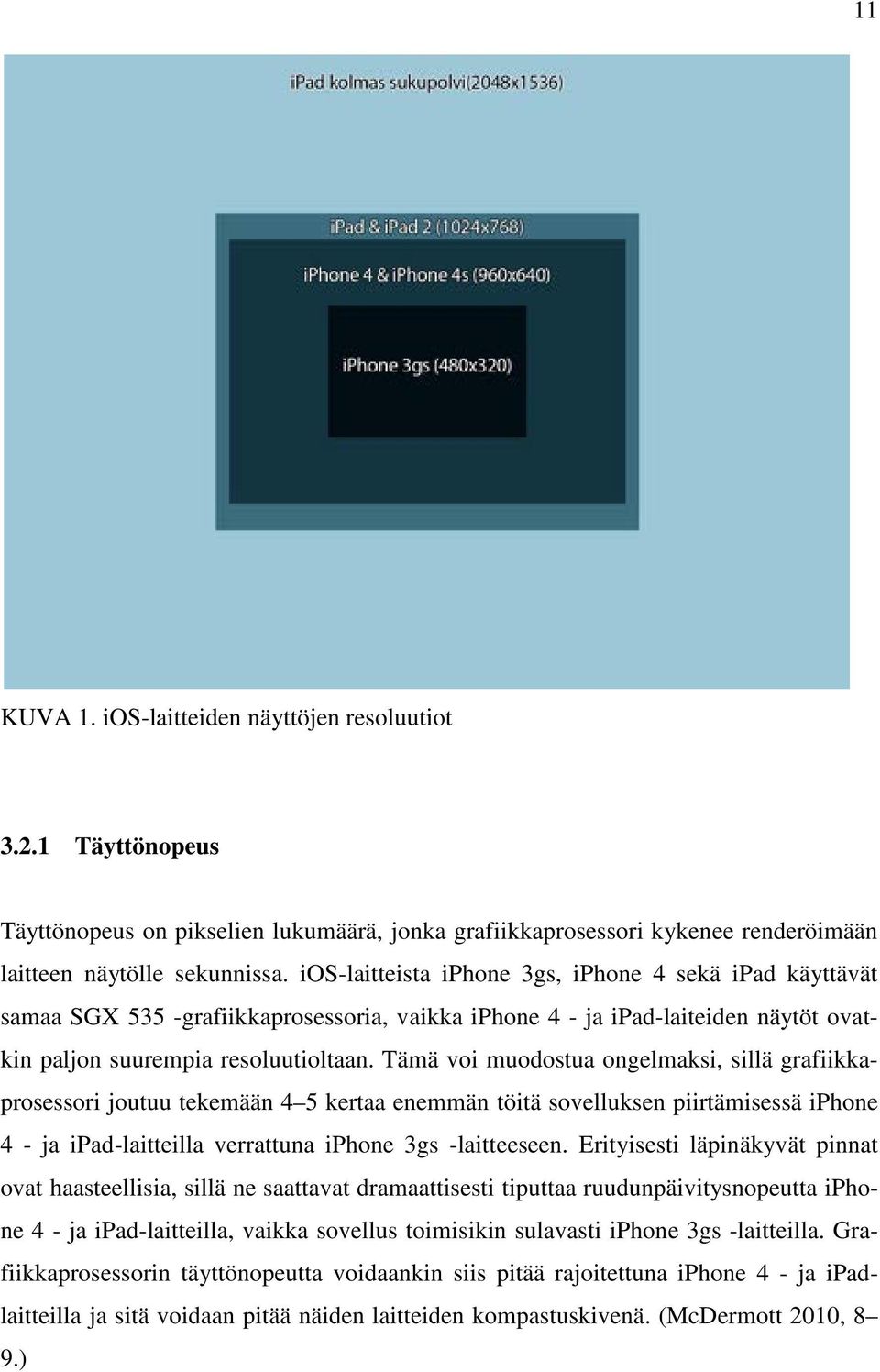 Tämä voi muodostua ongelmaksi, sillä grafiikkaprosessori joutuu tekemään 4 5 kertaa enemmän töitä sovelluksen piirtämisessä iphone 4 - ja ipad-laitteilla verrattuna iphone 3gs -laitteeseen.