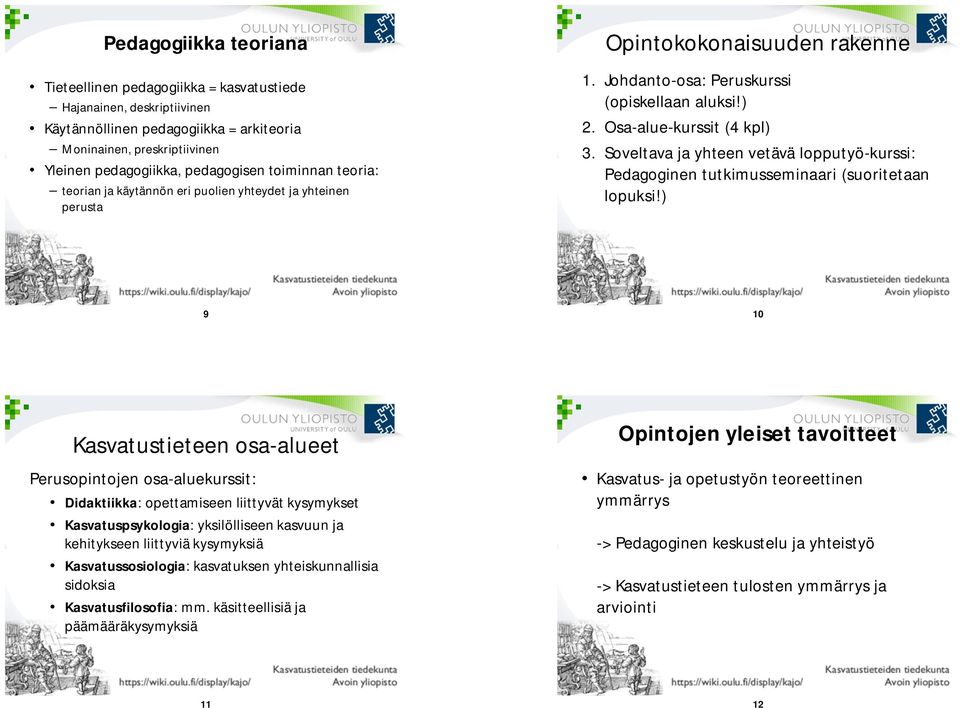 Soveltava ja yhteen vetävä lopputyö-kurssi: Pedagoginen tutkimusseminaari (suoritetaan lopuksi!