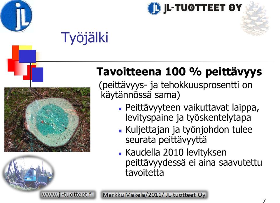 laippa, levityspaine ja työskentelytapa Kuljettajan ja työnjohdon