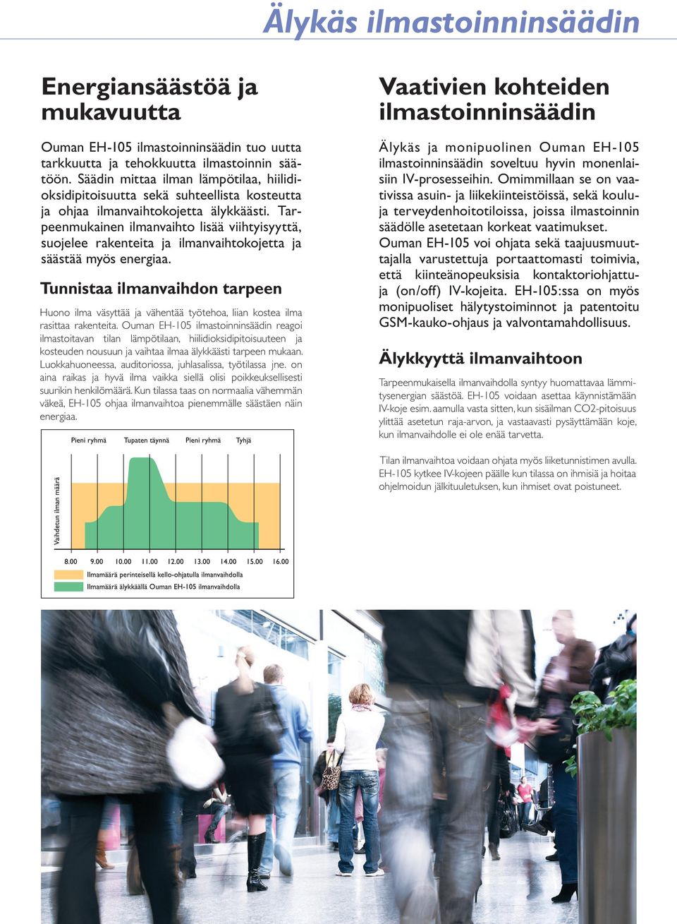 Tarpeenmukainen ilmanvaihto lisää viihtyisyyttä, suojelee rakenteita ja ilmanvaihtokojetta ja säästää myös energiaa.