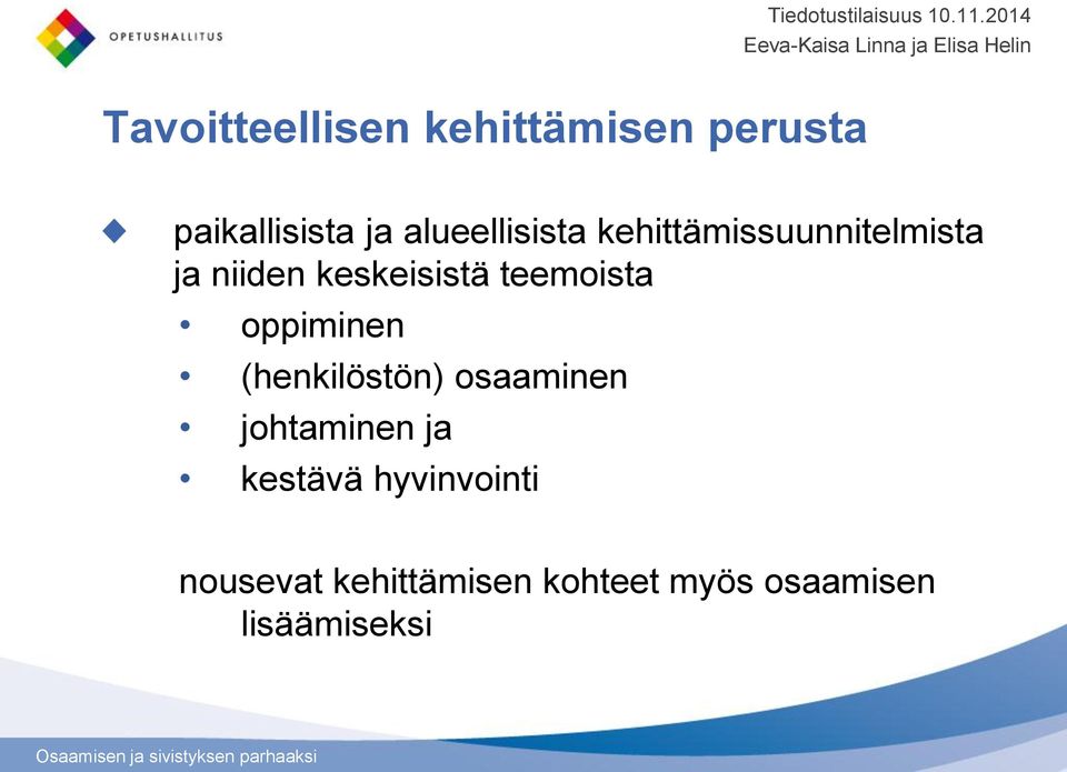 teemoista oppiminen (henkilöstön) osaaminen johtaminen ja