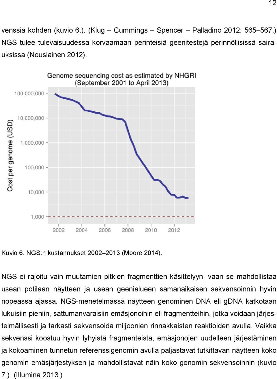 NGS ei rajoitu vain muutamien pitkien fragmenttien käsittelyyn, vaan se mahdollistaa usean potilaan näytteen ja usean geenialueen samanaikaisen sekvensoinnin hyvin nopeassa ajassa.