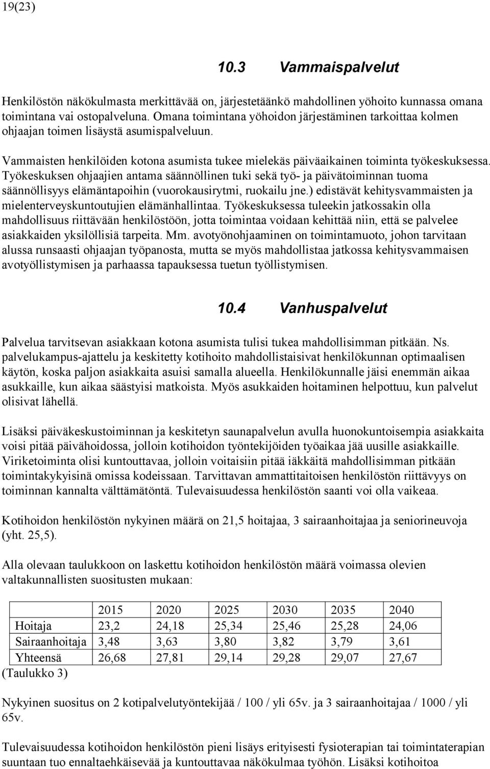 Työkeskuksen ohjaajien antama säännöllinen tuki sekä työ- ja päivätoiminnan tuoma säännöllisyys elämäntapoihin (vuorokausirytmi, ruokailu jne.