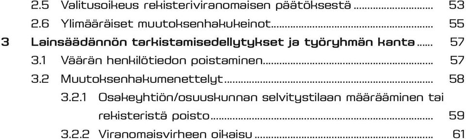 .. 55 3 Lainsäädännön tarkistamisedellytykset ja työryhmän kanta... 57 3.