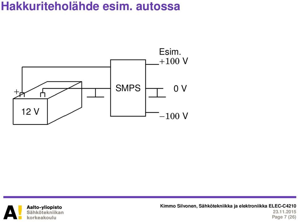 +100 V + 12 V SMPS