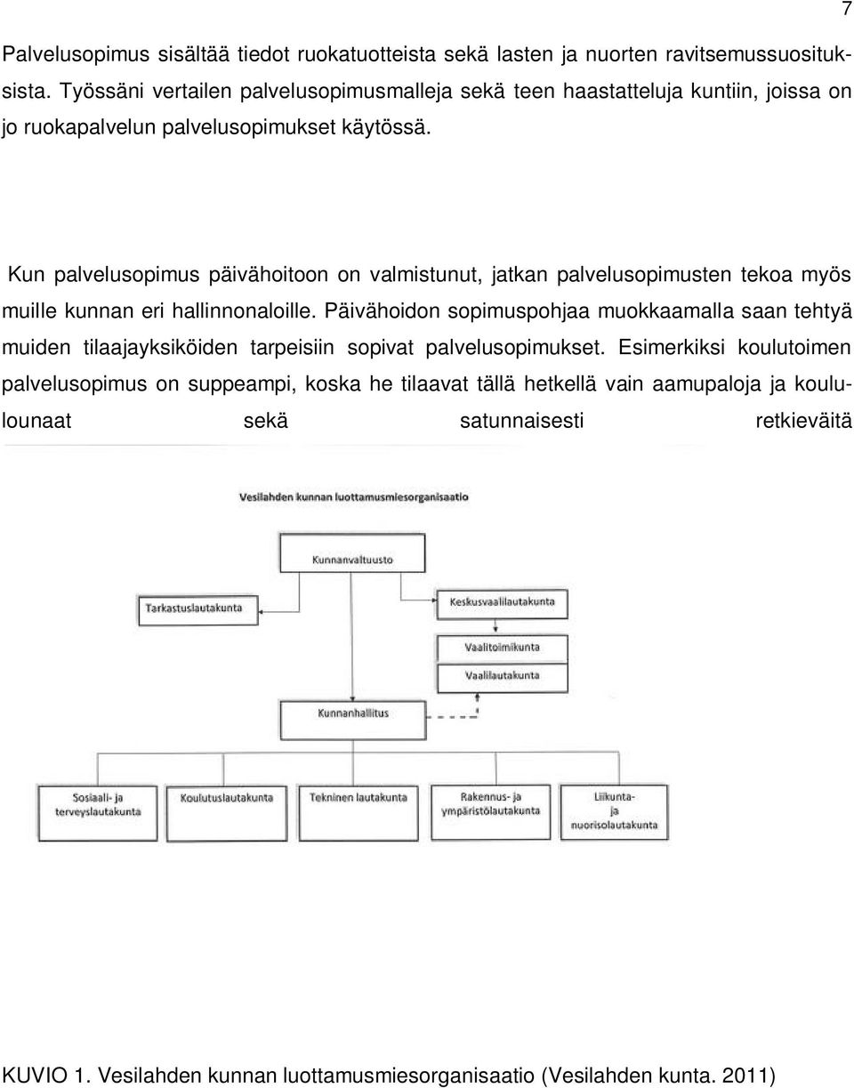 Kun palvelusopimus päivähoitoon on valmistunut, jatkan palvelusopimusten tekoa myös muille kunnan eri hallinnonaloille.