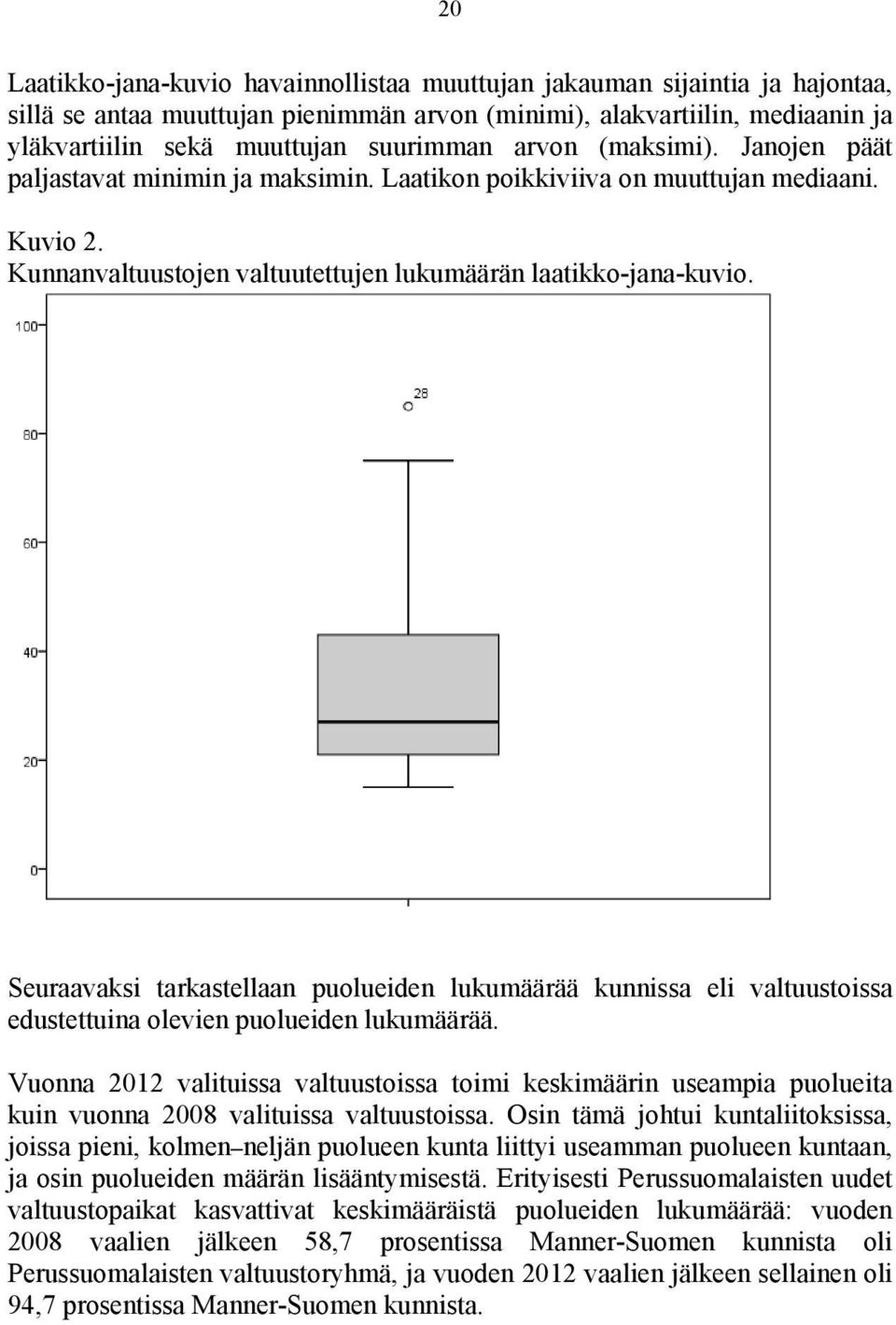 Seuraavaksi tarkastellaan puolueiden lukumäärää kunnissa eli valtuustoissa edustettuina olevien puolueiden lukumäärää.