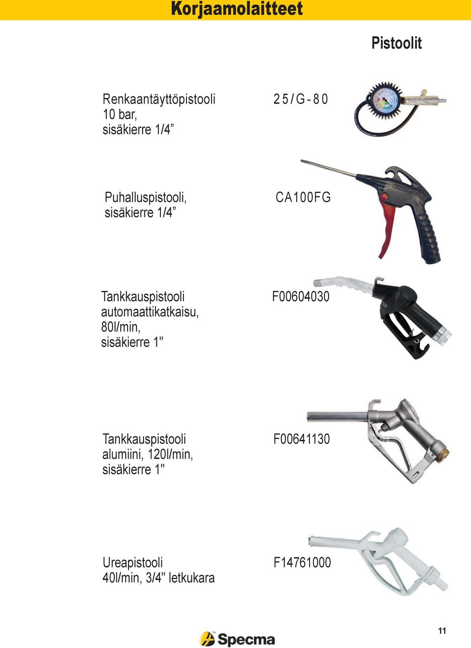 automaattikatkaisu, 80l/min, sisäkierre 1" F00604030 Tankkauspistooli