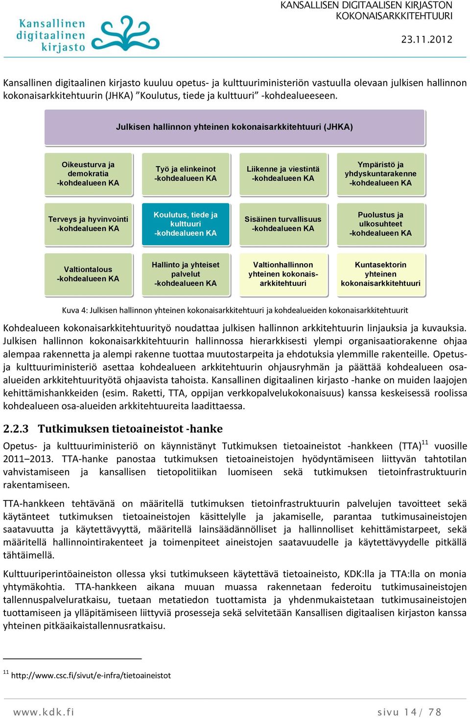 yhdyskuntarakenne -kohdealueen KA Terveys ja hyvinvointi -kohdealueen KA Koulutus, tiede ja kulttuuri -kohdealueen KA Sisäinen turvallisuus -kohdealueen KA Puolustus ja ulkosuhteet -kohdealueen KA