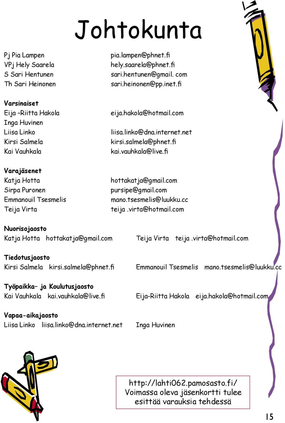 fi Varajäsenet Katja Hotta Sirpa Puronen Emmanouil Tsesmelis Teija Virta hottakatja@gmail.com pursipe@gmail.com mano.tsesmelis@luukku.cc teija.virta@hotmail.