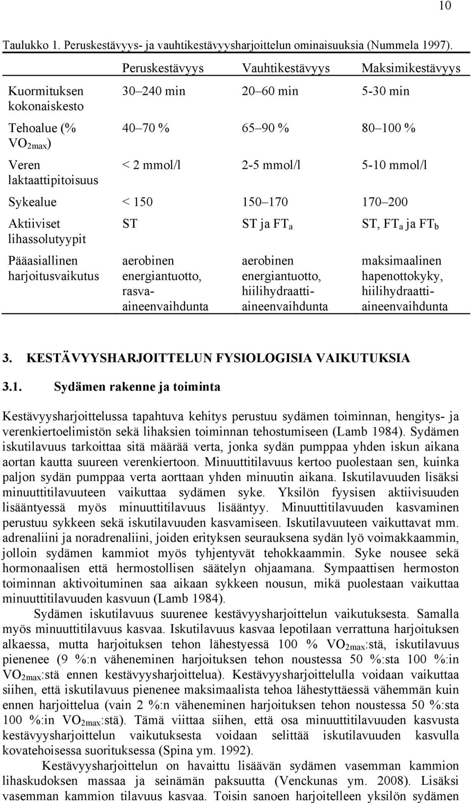 5-10 mmol/l Sykealue < 150 150 170 170 200 Aktiiviset lihassolutyypit Pääasiallinen harjoitusvaikutus ST ST ja FT a ST, FT a ja FT b aerobinen energiantuotto, rasvaaineenvaihdunta aerobinen