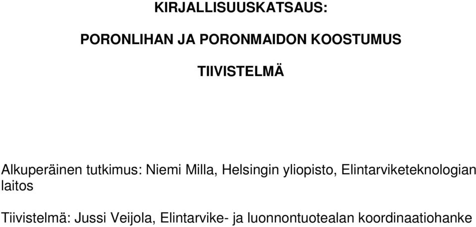 yliopisto, Elintarviketeknologian laitos Tiivistelmä: