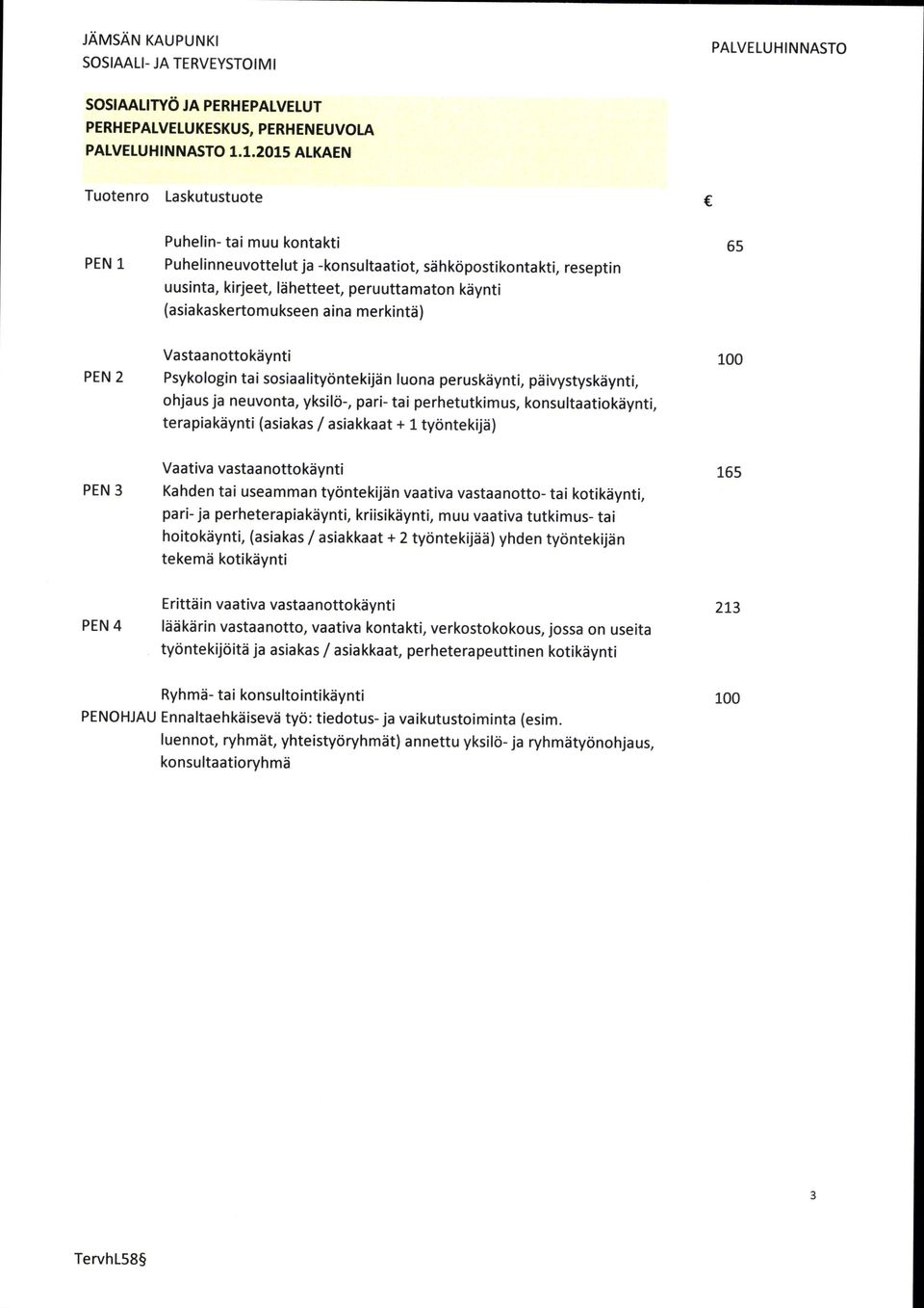 kiynti (asiakaskertomukseen aina merkintd) Vastaanottokdynti Psykologin ta i sosiaa litydntekijan luona peruskiynti, piivystyskdynti, ohjaus ja neuvonta, yksilo-, pari- tai perhetutkimus,