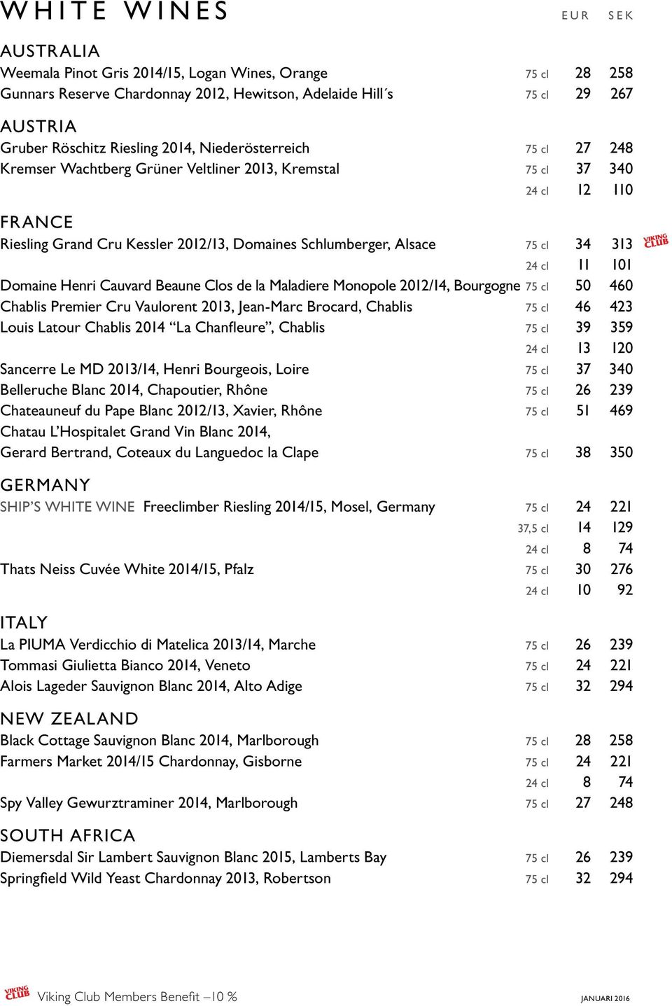 24 cl 11 101 Domaine Henri Cauvard Beaune Clos de la Maladiere Monopole 2012/14, Bourgogne 75 cl 50 460 Chablis Premier Cru Vaulorent 2013, Jean-Marc Brocard, Chablis 75 cl 46 423 Louis Latour