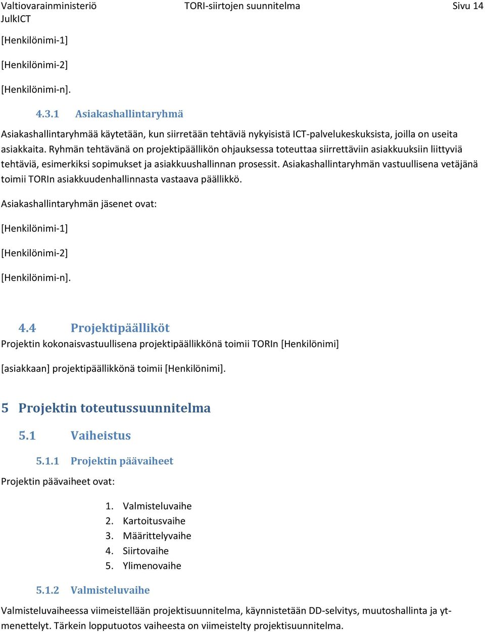 Ryhmän tehtävänä on projektipäällikön ohjauksessa toteuttaa siirrettäviin asiakkuuksiin liittyviä tehtäviä, esimerkiksi sopimukset ja asiakkuushallinnan prosessit.