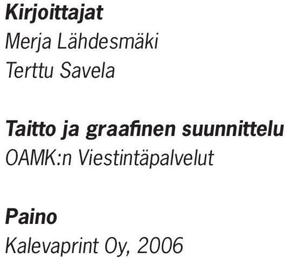 graafinen suunnittelu OAMK:n