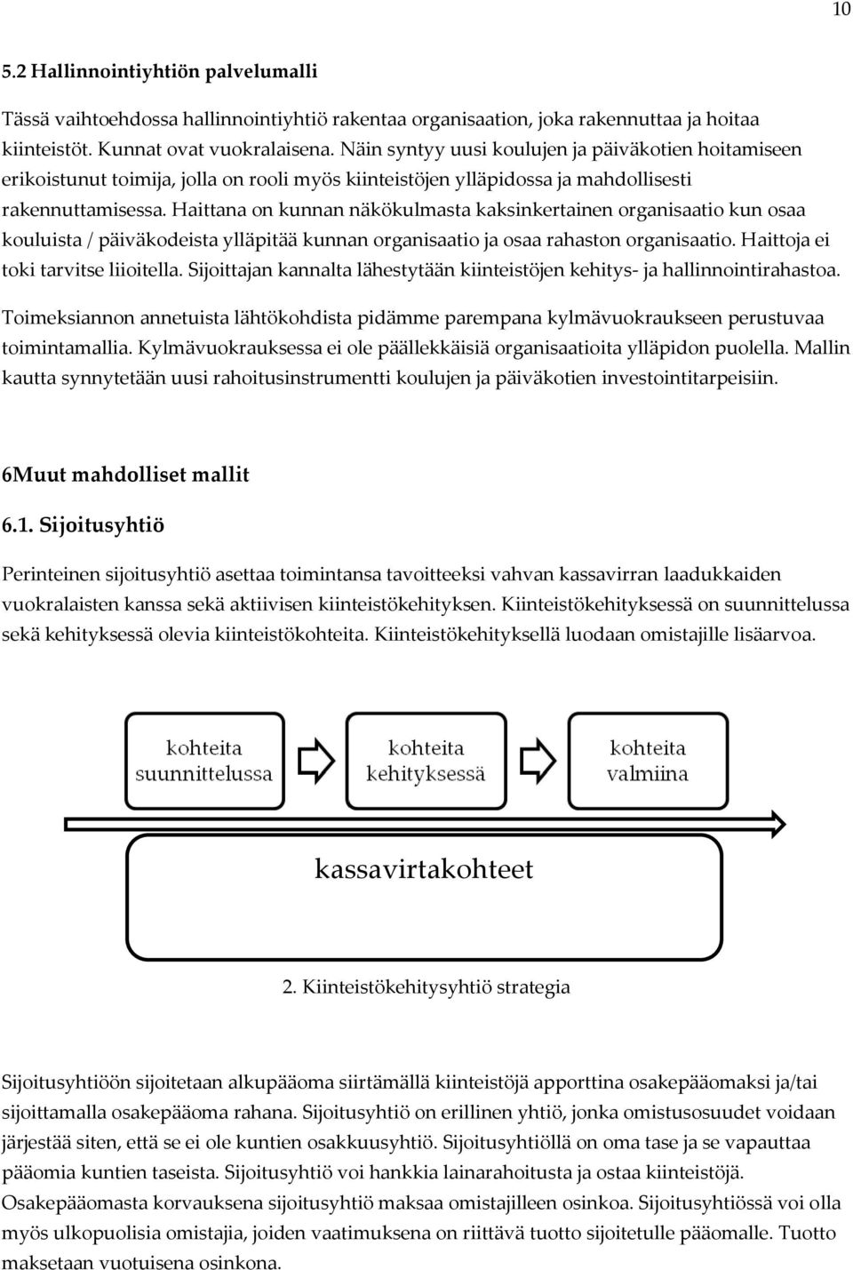 Haittana on kunnan näkökulmasta kaksinkertainen organisaatio kun osaa kouluista / päiväkodeista ylläpitää kunnan organisaatio ja osaa rahaston organisaatio. Haittoja ei toki tarvitse liioitella.