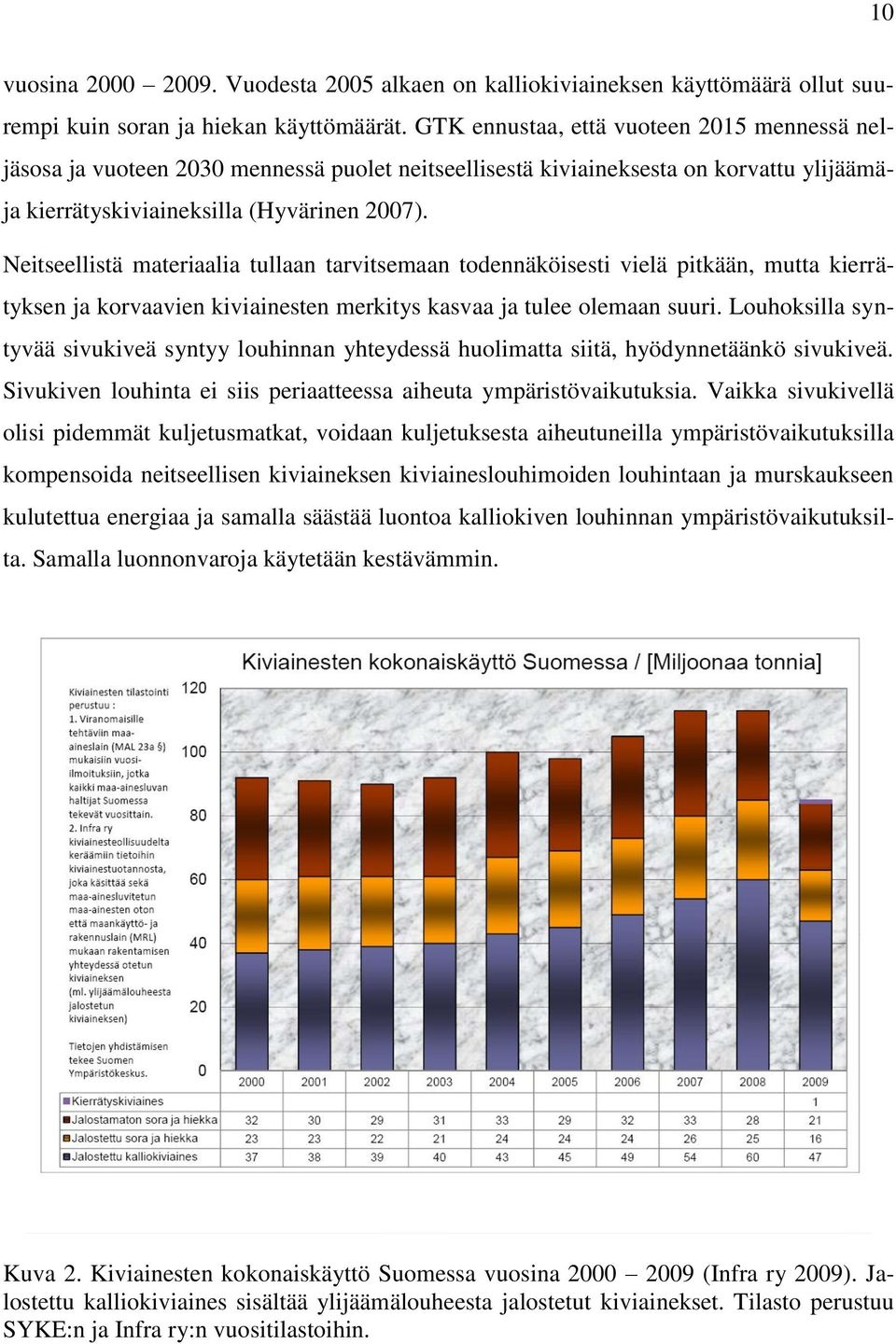 Neitseellistä materiaalia tullaan tarvitsemaan todennäköisesti vielä pitkään, mutta kierrätyksen ja korvaavien kiviainesten merkitys kasvaa ja tulee olemaan suuri.