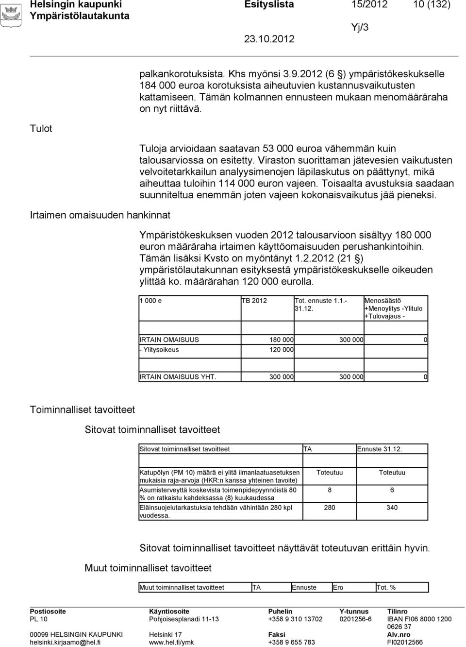 Tuloja arvioidaan saatavan 53 000 euroa vähemmän kuin talousarviossa on esitetty.