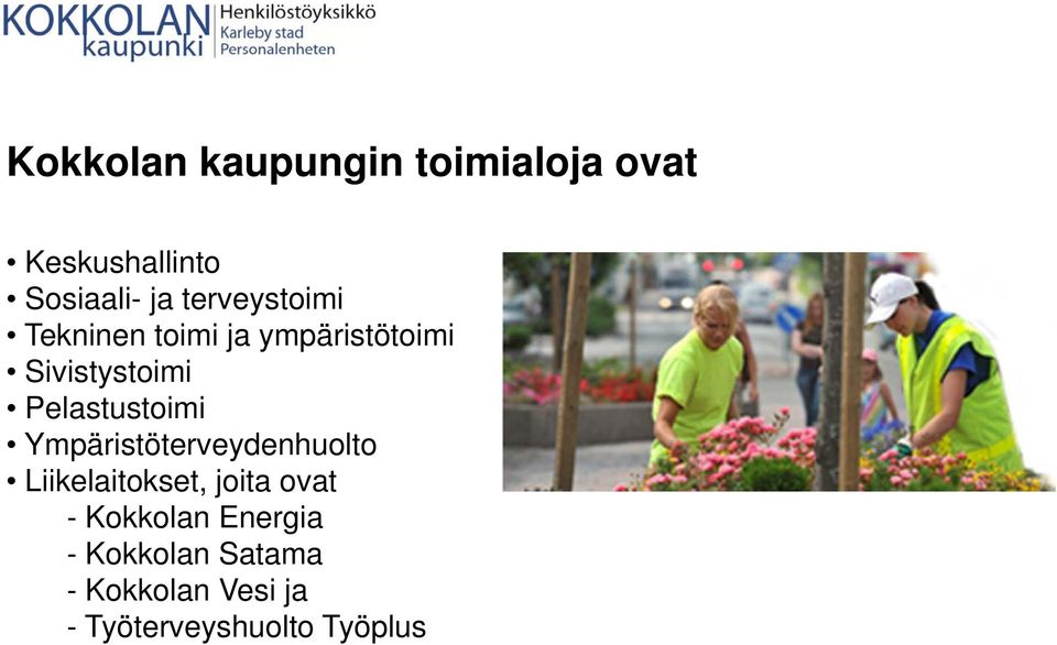 Pelastustoimi Ympäristöterveydenhuolto Liikelaitokset, joita ovat -