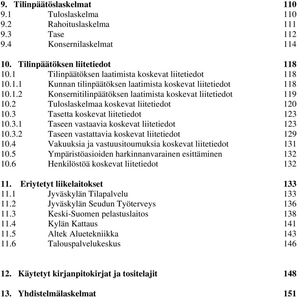 2 Tuloslaskelmaa koskevat liitetiedot 120 10.3 Tasetta koskevat liitetiedot 123 10.3.1 Taseen vastaavia koskevat liitetiedot 123 10.3.2 Taseen vastattavia koskevat liitetiedot 129 10.