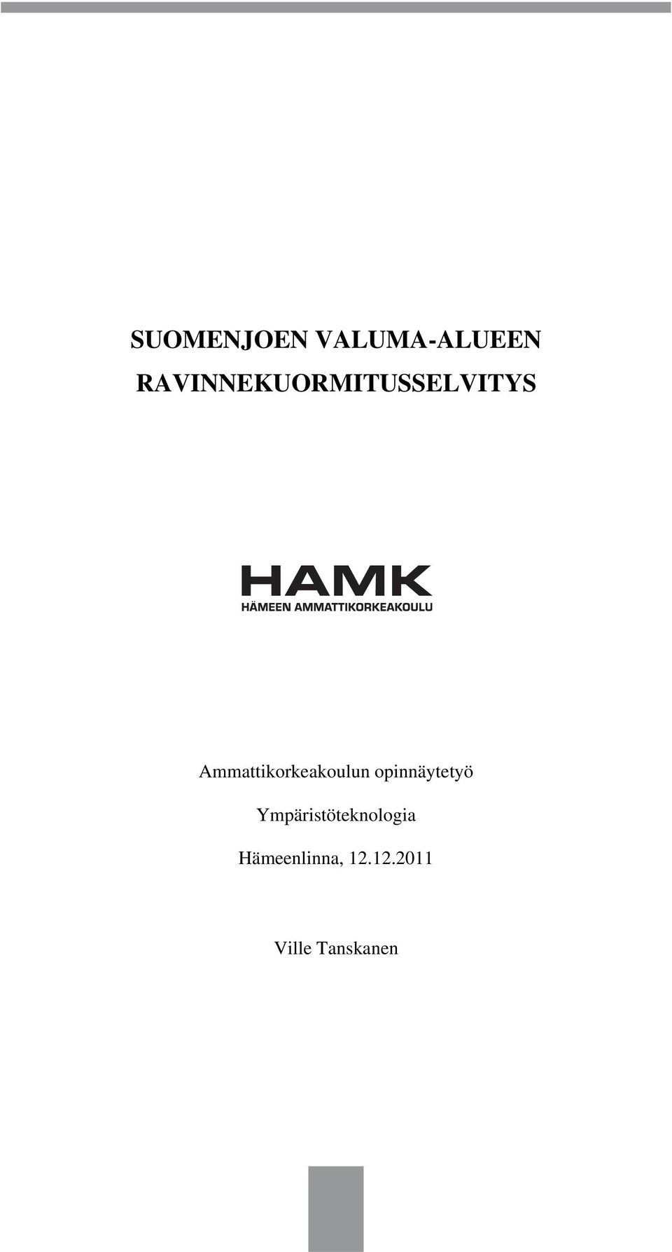 Ammattikorkeakoulun opinnäytetyö