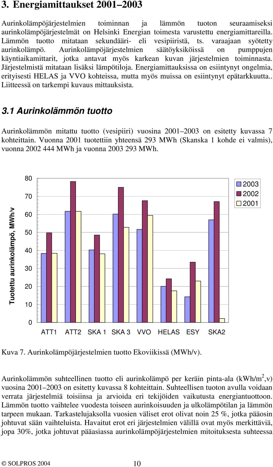 Aurinkolämpöjärjestelmien säätöyksiköissä on pumppujen käyntiaikamittarit, jotka antavat myös karkean kuvan järjestelmien toiminnasta. Järjestelmistä mitataan lisäksi lämpötiloja.