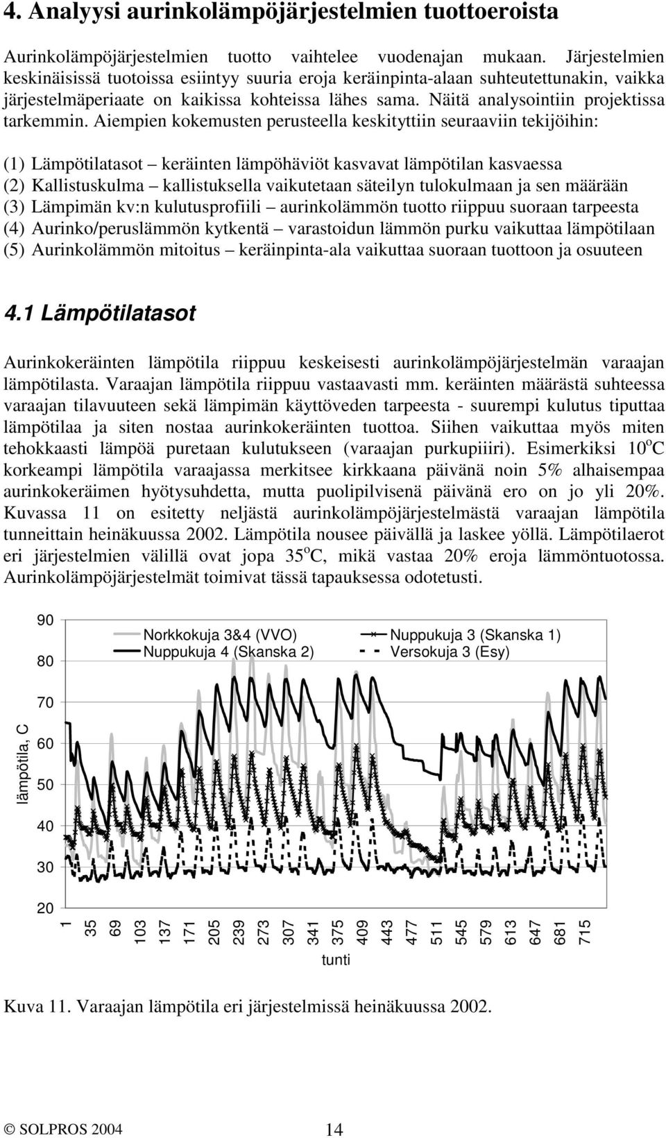 Aiempien kokemusten perusteella keskityttiin seuraaviin tekijöihin: (1) Lämpötilatasot keräinten lämpöhäviöt kasvavat lämpötilan kasvaessa (2) Kallistuskulma kallistuksella vaikutetaan säteilyn