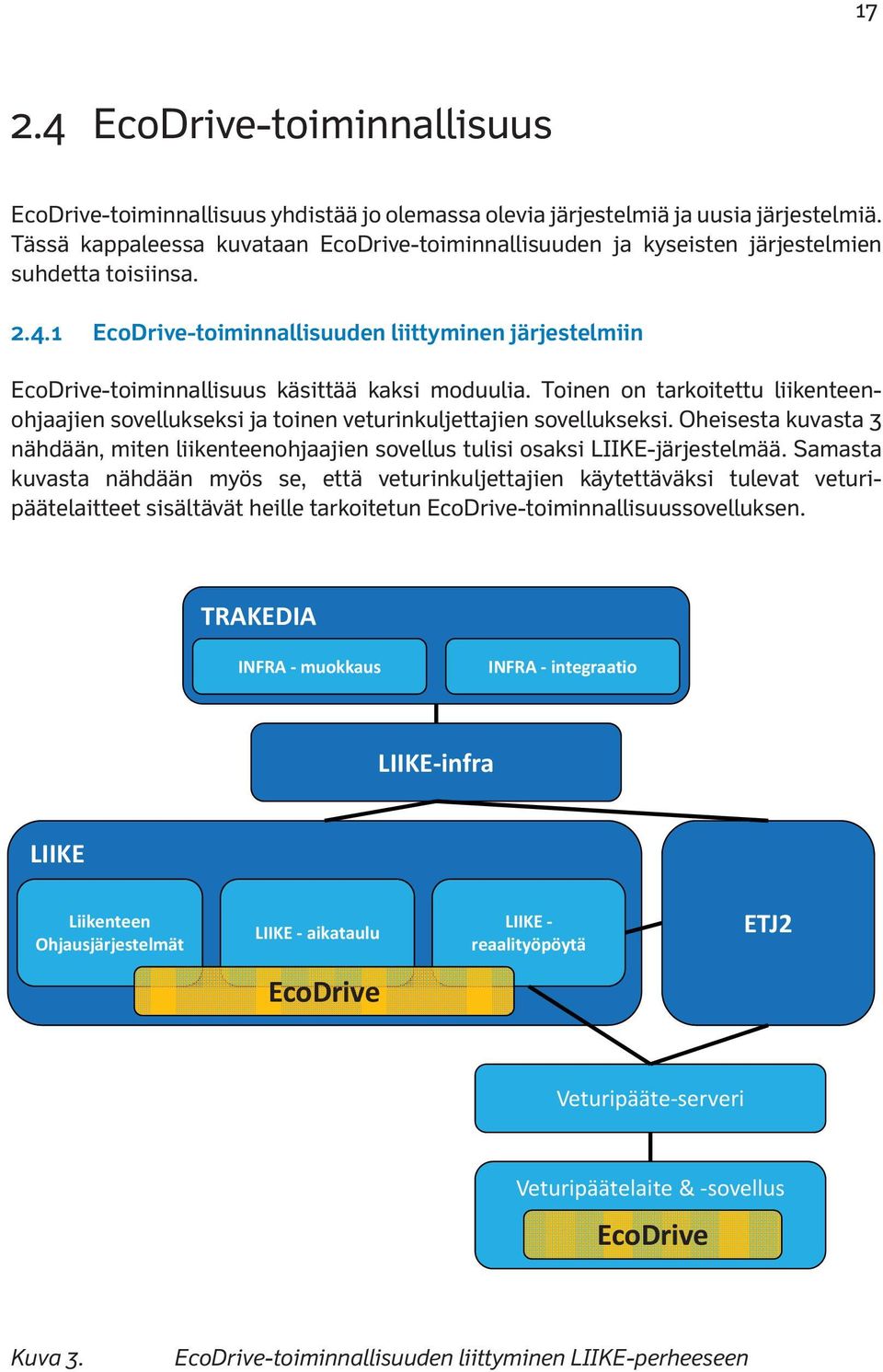 1 EcoDrive-toiminnallisuuden liittyminen järjestelmiin EcoDrive-toiminnallisuus käsittää kaksi moduulia.