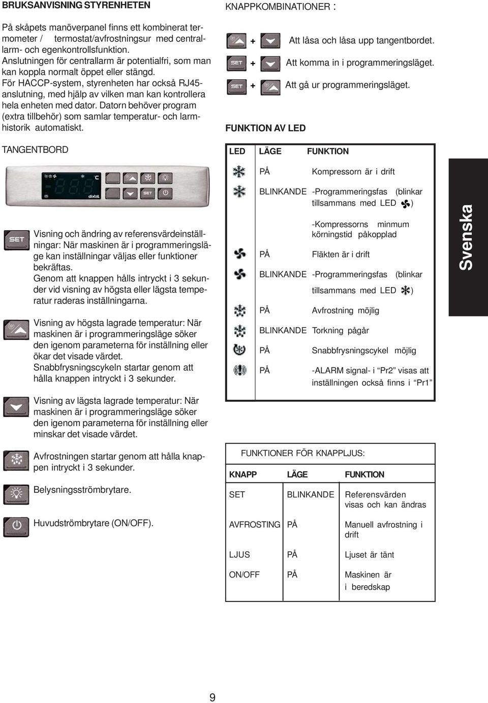 För HACCP-system, styrenheten har också RJ45- anslutning, med hjälp av vilken man kan kontrollera hela enheten med dator.