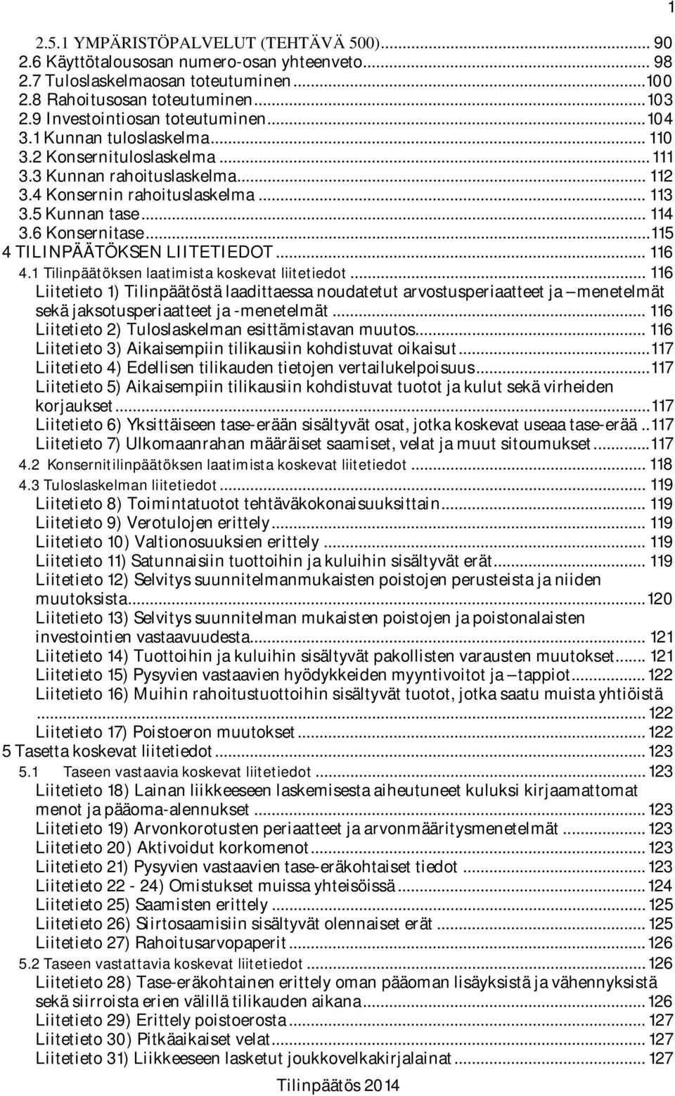 6 Konsernitase... 115 4 TILINPÄÄTÖKSEN LIITETIEDOT... 116 4.1 Tilinpäätöksen laatimista koskevat liitetiedot.