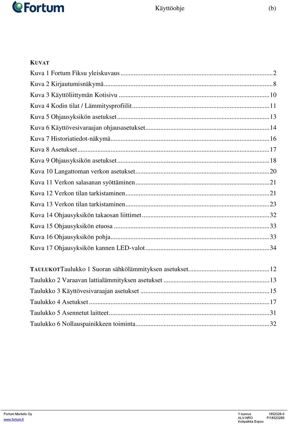 .. 20 Kuva 11 Verkon salasanan syöttäminen... 21 Kuva 12 Verkon tilan tarkistaminen... 21 Kuva 13 Verkon tilan tarkistaminen... 23 Kuva 14 Ohjausyksikön takaosan liittimet.