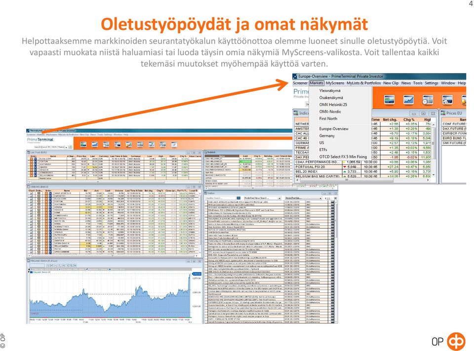 Voit vapaasti muokata niistä haluamiasi tai luoda täysin omia näkymiä