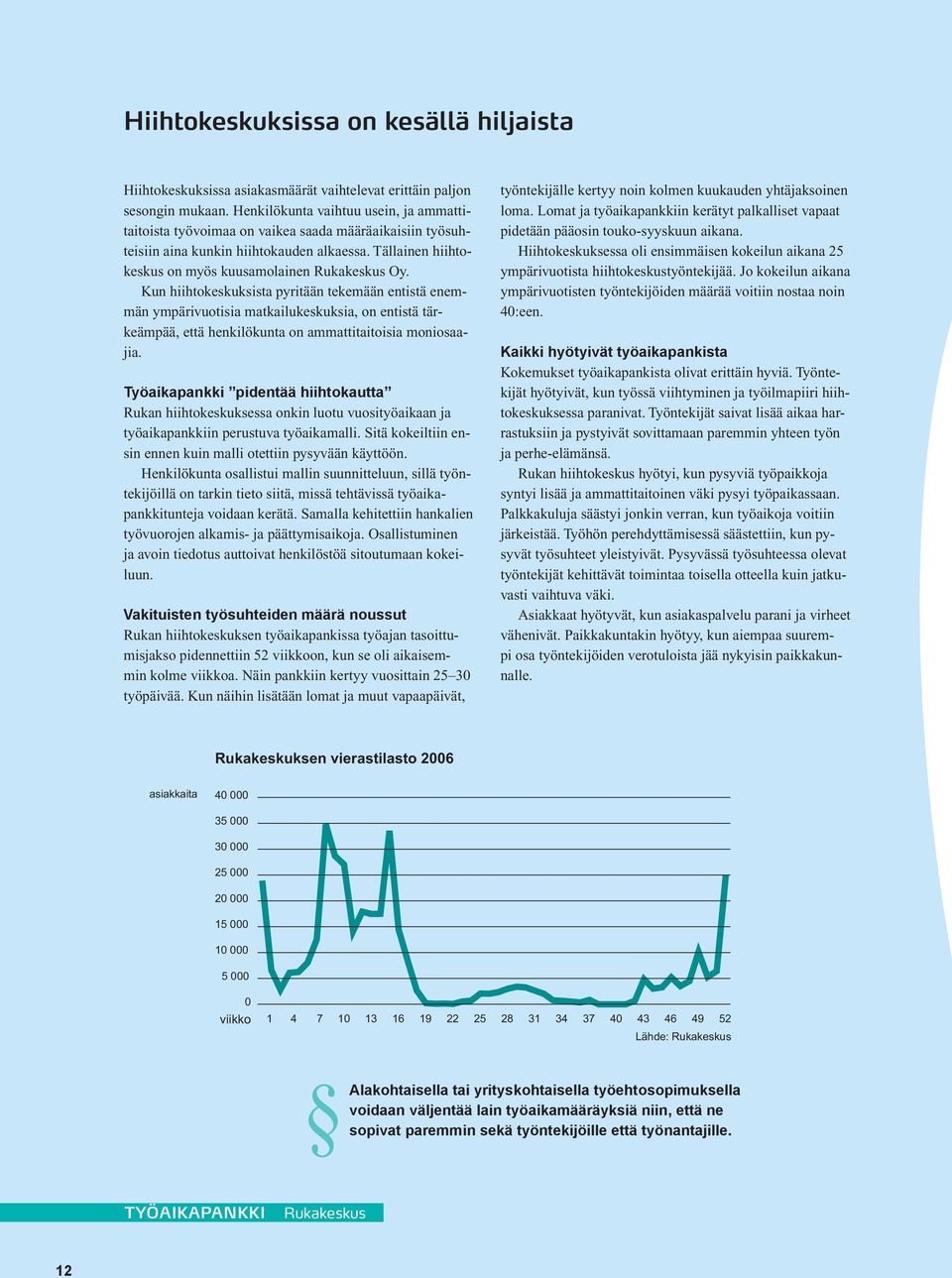 Kun hiihtokeskuksista pyritään tekemään entistä enemmän ympärivuotisia matkailukeskuksia, on entistä tärkeämpää, että henkilökunta on ammattitaitoisia moniosaajia.