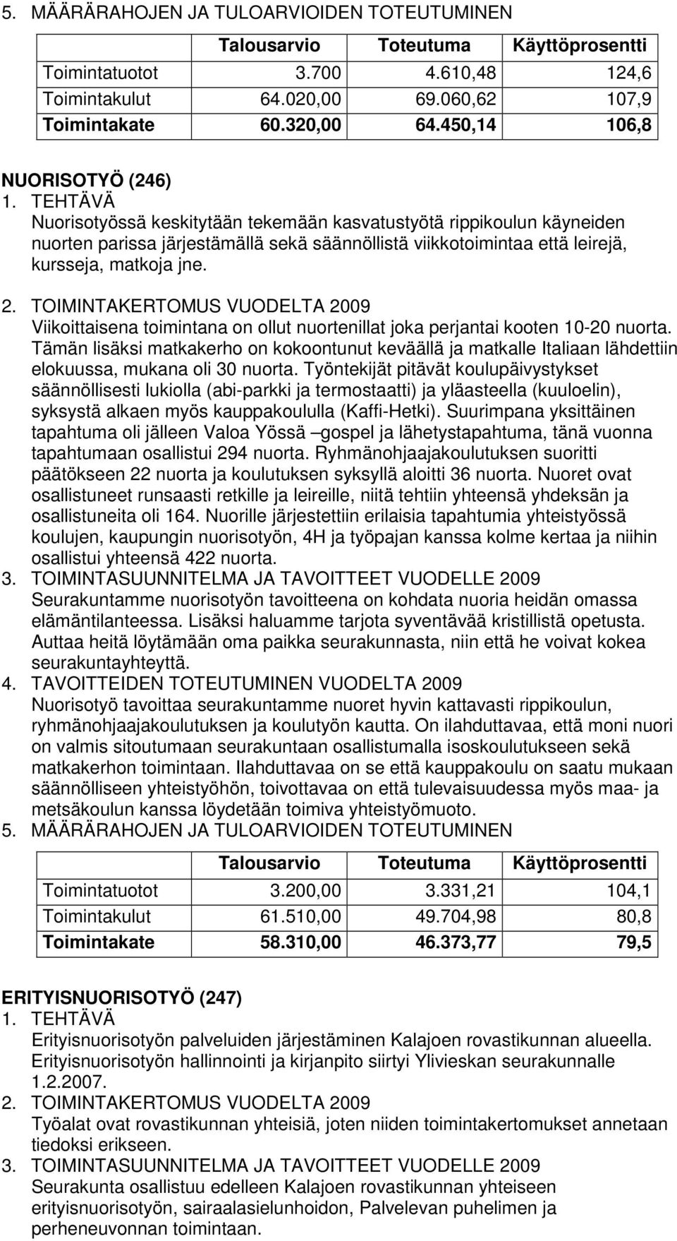 jne. Viikoittaisena toimintana on ollut nuortenillat joka perjantai kooten 10-20 nuorta.