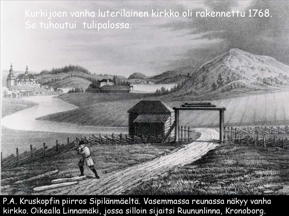Kruskopfin piirros Sipilänmäeltä.