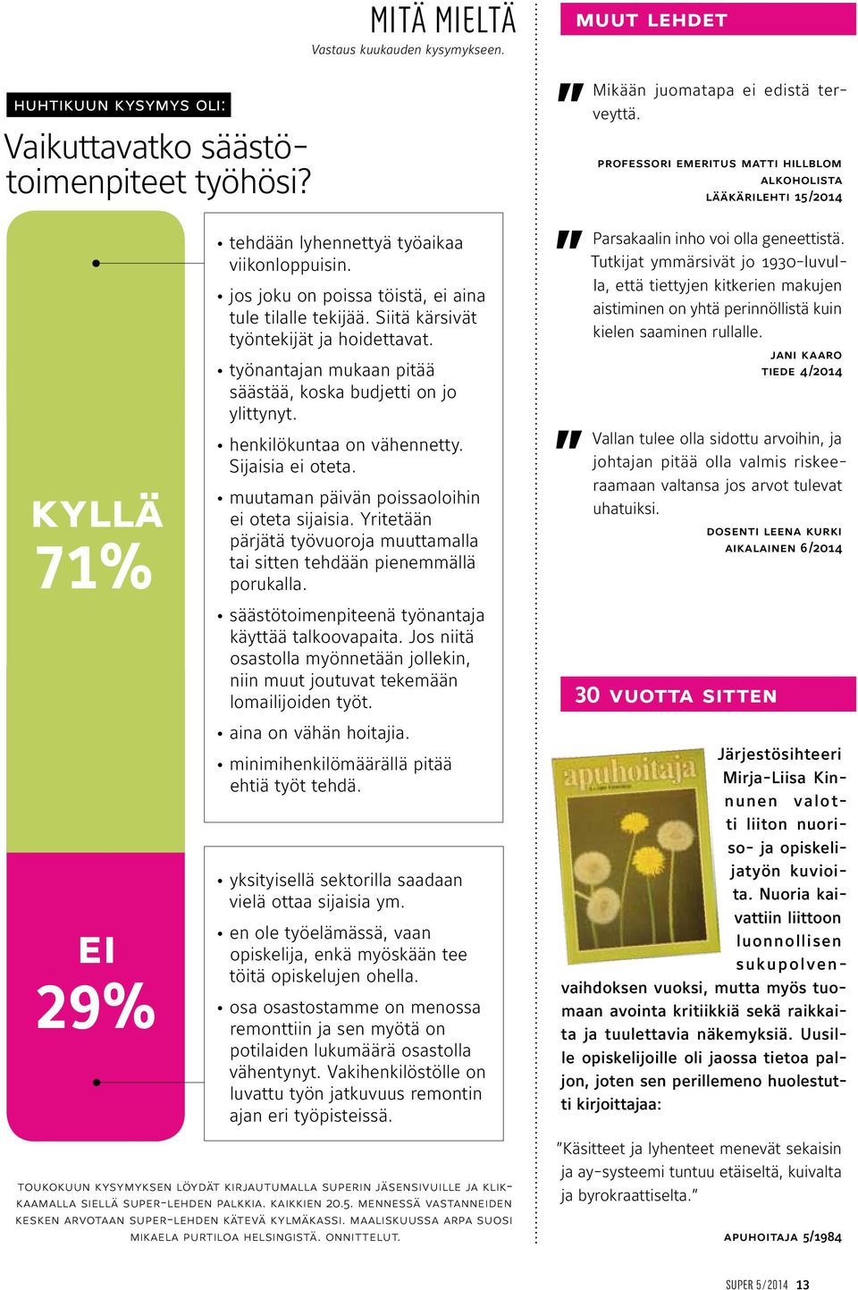 Siitä kärsivät työntekijät ja hoidettavat. työnantajan mukaan pitää säästää, koska budjetti on jo ylittynyt. henkilökuntaa on vähennetty. Sijaisia ei oteta.