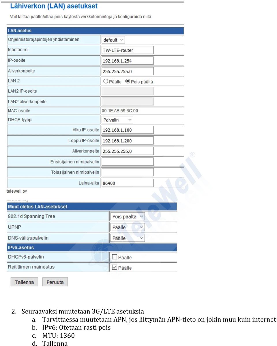 APN-tieto on jokin muu kuin internet b.