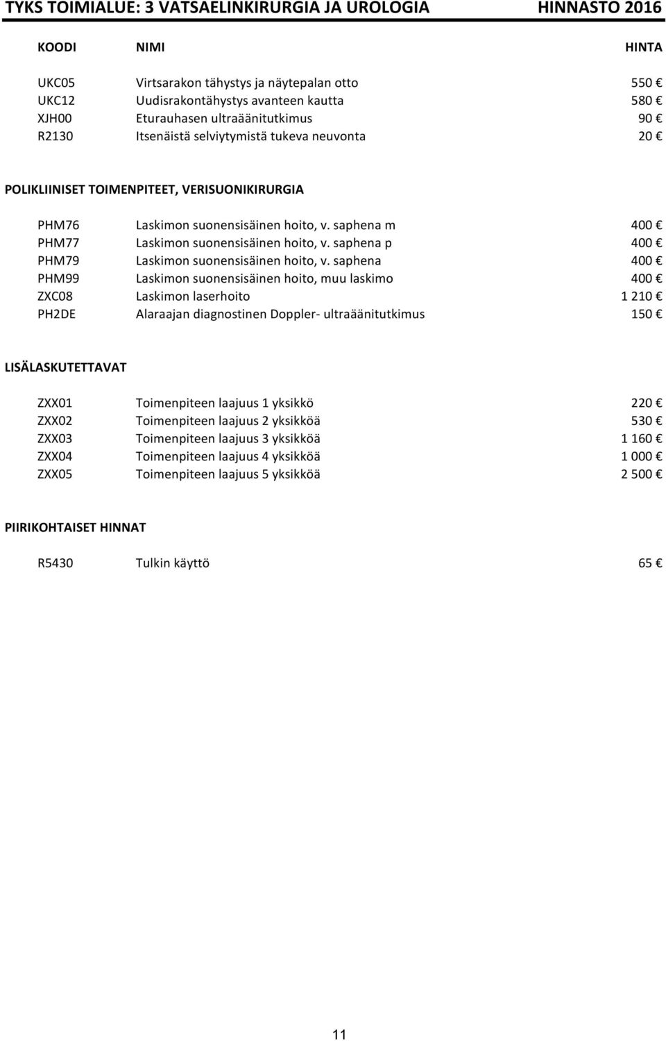 saphena p 400 PHM79 Laskimon suonensisäinen hoito, v.